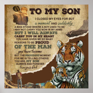 Poster Ao Meu Filho Presente, Tiger Amantes, Carta Ao Fil
