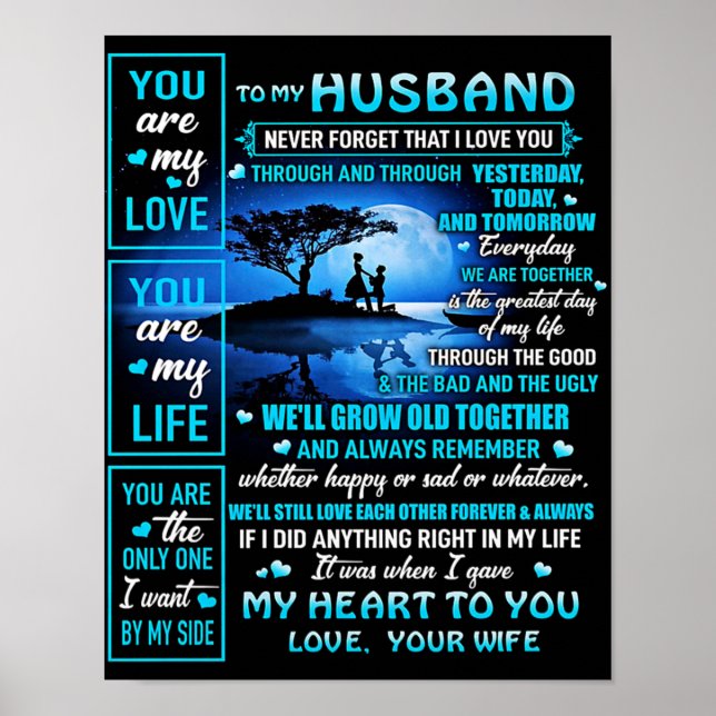 Poster Ao Meu Marido Presente, Bonito Presente De Anivers (Frente)