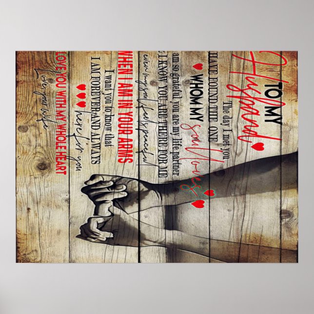 Poster Ao Meu Marido Presente | Novo Presente Adorável (Frente)