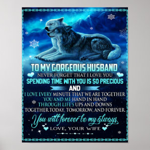 Poster Ao Meu Marido Wolf Gift, Marido Aniversário Prese