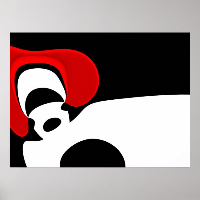 Poster Ao Sr. Redd: Abstrato Preto, Branco e Vermelho (Frente)