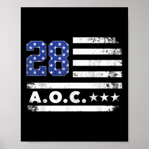 Poster Aoc 2028 A.c. 2028 Para Presidente Americano Flag