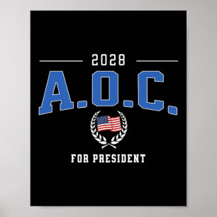 Poster Aoc 2028 Para O Presidente Alexandria Ocasio-corte