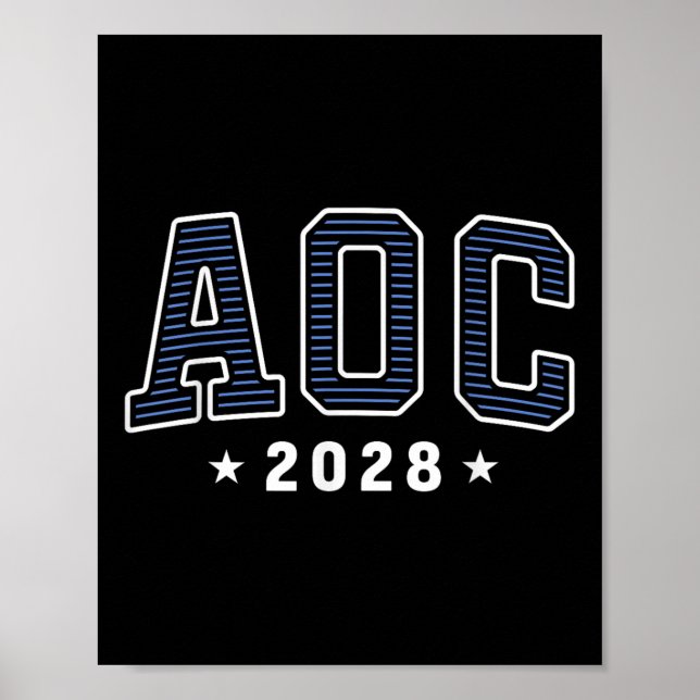 Poster Aoc 2028 Varsidade de pré-disquete simples (Frente)