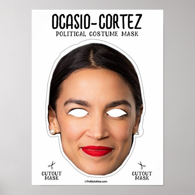 Poster AOC Alexandria Ocasio-Cortez Costume Mask (Frente)