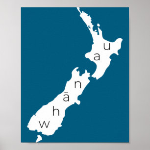 Poster Aotearoa Nova Zelândia Com Kiwi Whanau Maori 