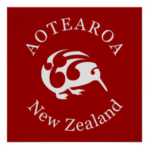 Pôster Aotearoa Nova Zelândia KIWI POSTER