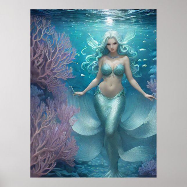 Poster *~* AP60 Agua Deusa Fantasia Mar Sereia 2 (Frente)