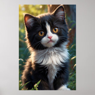 Poster *~* AP68 2:3 Gatinho Felino Gatinho Negro Sweet