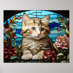 Poster *~* AP68 5:4 Gato Felino Gatinho Vidro Manchado