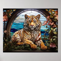 *~* AP68 5:4 Vibrante TIGER Felino Vidro Manchado