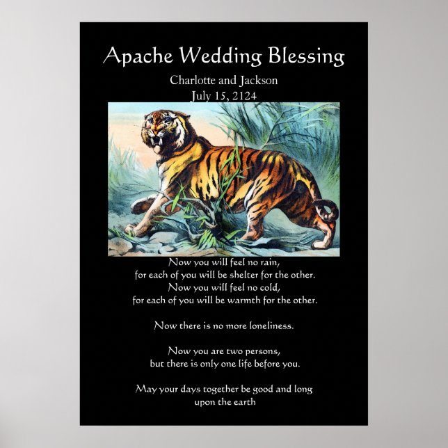 Pôster Apache Wedding Bênção Saber Dótido Tiger (Frente)