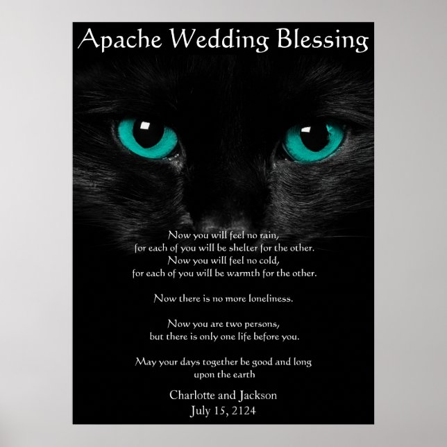 Pôster Apache Weding Bênção Gato Negro (Frente)