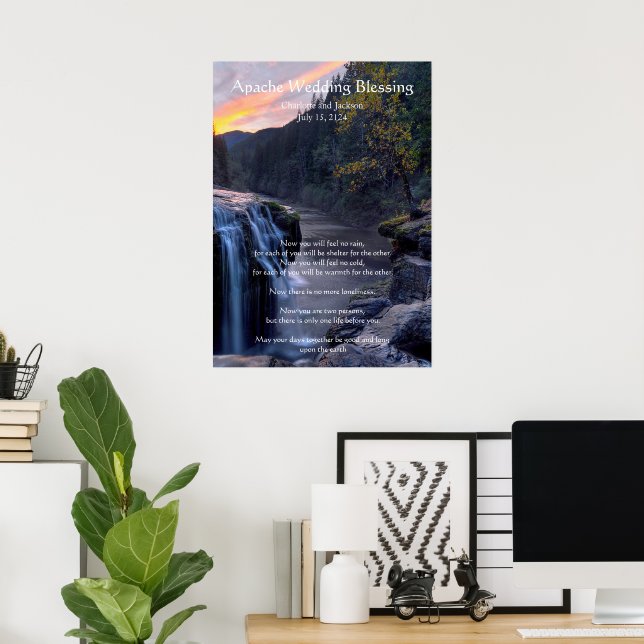 Poster Apache Weding Blush River Falls (Escritório em casa)