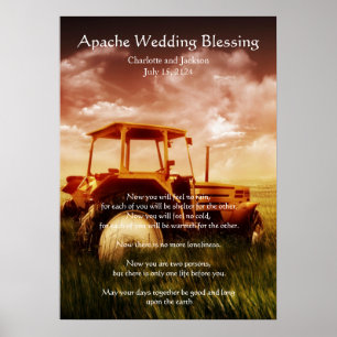 Poster Apache Weding Blush Trator Antigo