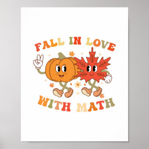 Poster Apaixonado Pela Matemática Retro Dia De Ação De Gr