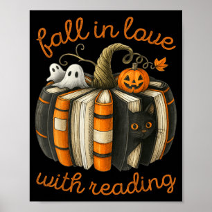 Poster Apaixonar-se pela Leitura do Livro de Halloween Ab