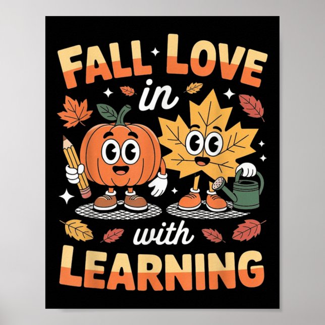 Poster Apaixonar-Se Por Aprender Professores De Abóbora D (Frente)