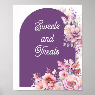 Poster Apaixonar-se por doces de Halloween roxos e doces