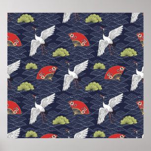 Poster Aparelhos de elevação e ventoinhas japoneses: Padr