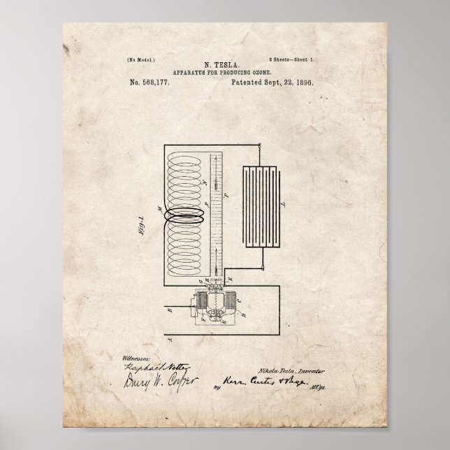 Poster Aparelhos Tesla Para Produção De Patente De Ozono  (Frente)