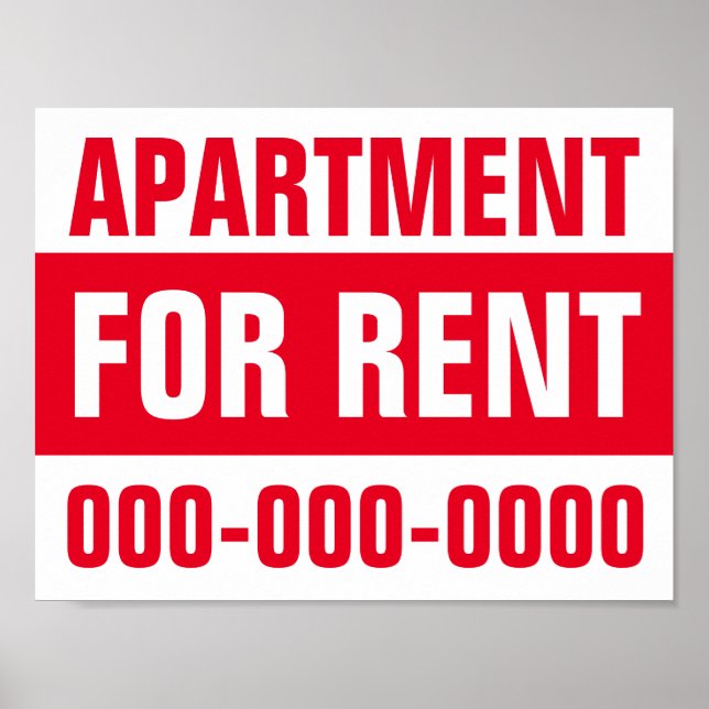 Poster Apartamento De 8,5" X 11" Para Papel Aluguer (Frente)