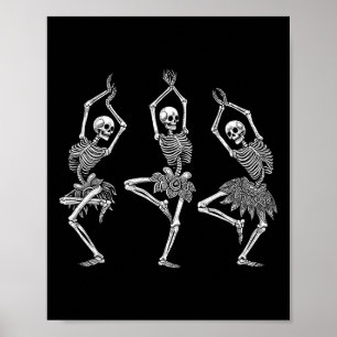 Poster Apartamentos de Dança de Esqueleto Bonito Diminuem