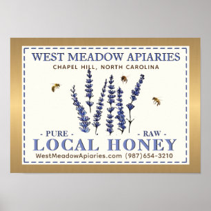 Poster Apelido Farmer's Market Dourado Local Honey