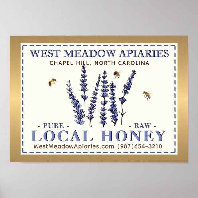 Poster Apelido Farmer's Market Dourado Local Honey (Frente)