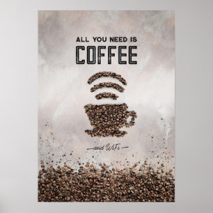 Poster Apenas café e WiFi