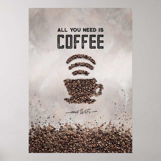 Poster Apenas café e WiFi (Frente)