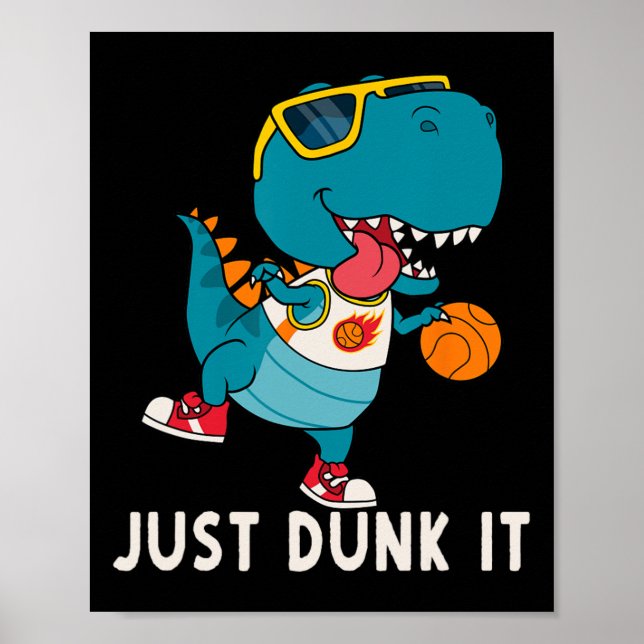 Poster Apenas Dobra Diversão Dinossauro Liga De Basquete  (Frente)