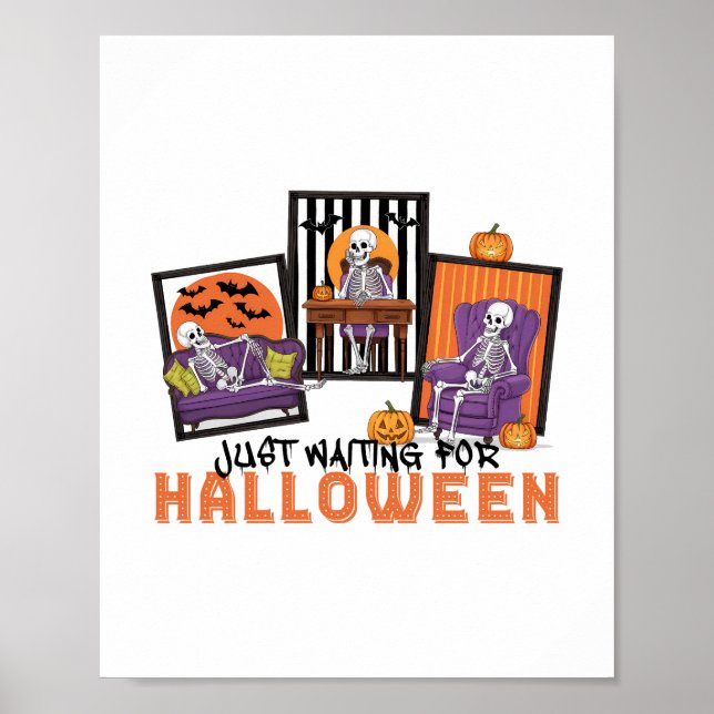 Poster Apenas Esperando as Víblias de outono de Halloween (Frente)