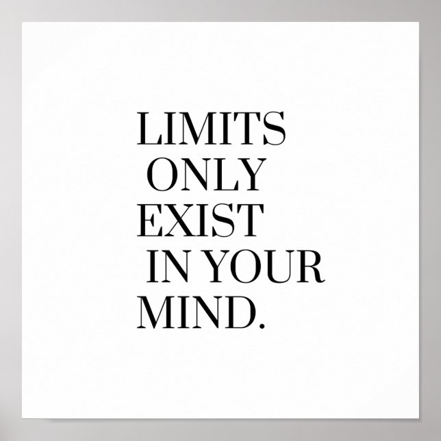 Poster Apenas existem limites na sua mente (Frente)