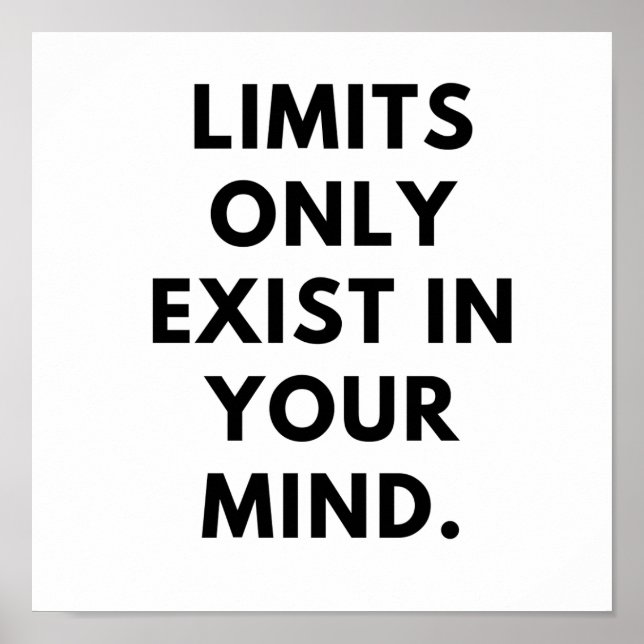 Poster Apenas existem limites na sua mente (Frente)