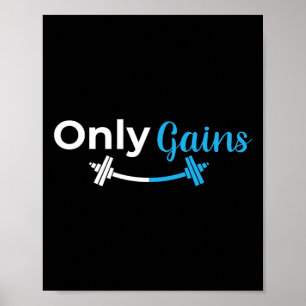 Poster Apenas Ganhos De Elevação De Gym Funny