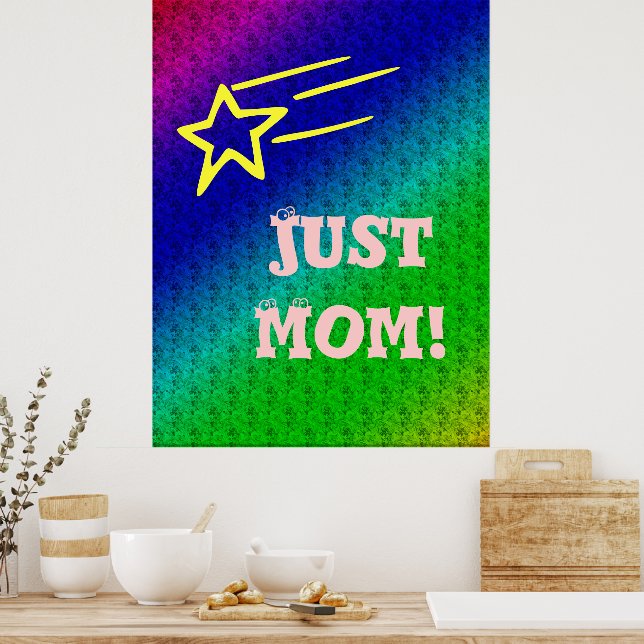 Poster Apenas Mãe Superestrela Azul e Verde Estrela Minha (Cozinha)