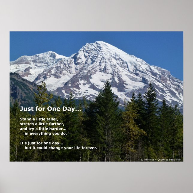 Poster Apenas Por Um Dia... Citação Motivacional (Frente)