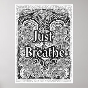 Pôster Apenas Respire - Calmando Inspirado em Mandala