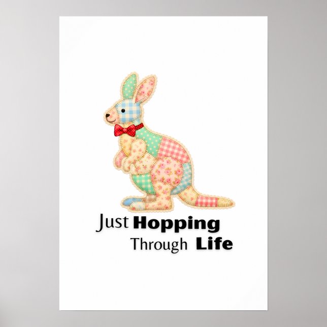 Poster Apenas Saltando pela Vida Design de Canguru (Frente)