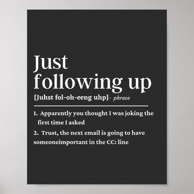 Poster Apenas seguindo a definição engraçada (Frente)