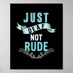 Poster Apenas Surdo Não Rude Conscientização Faixa Amarel