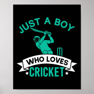 Poster Apenas um menino que ama jogador de críquete diver