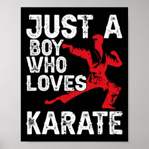 Poster Apenas Um Menino Que Ama Karate Engraçado Dizendo 