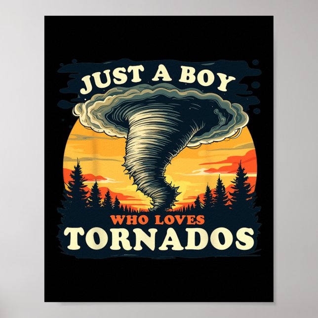 Poster Apenas Um Menino Que Ama Tornados Meteorologia Tem (Frente)