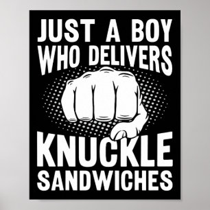 Poster Apenas Um Menino Que Oferece Sanduíches De Maneira