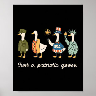 Poster Apenas um Patriótico Ganso Americano Bandeira Engr