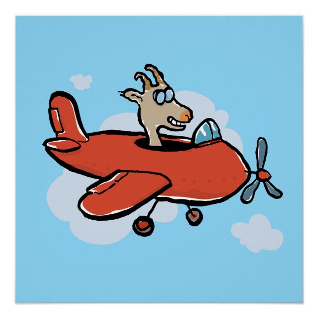Pôster apenas uma cabra voando num avião (Frente)