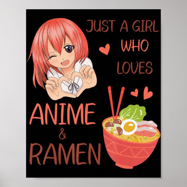 Poster Apenas uma garota que ama Anime e Ramen Japan Anim (Frente)