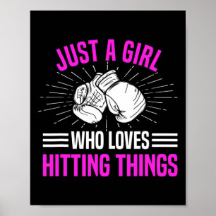 Poster Apenas Uma Garota Que Ama Bater em Coisas Boxe Fem